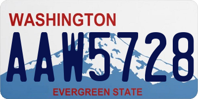 WA license plate AAW5728