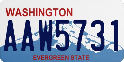 WA license plate AAW5731