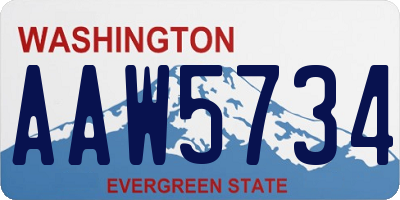 WA license plate AAW5734