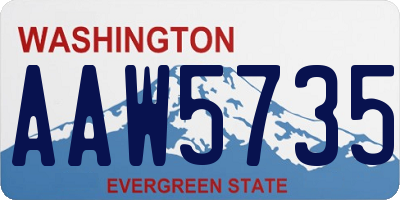 WA license plate AAW5735