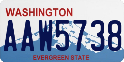 WA license plate AAW5738