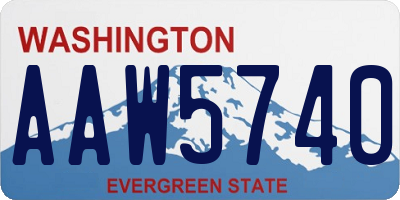 WA license plate AAW5740