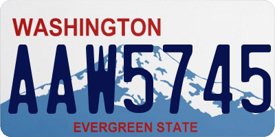 WA license plate AAW5745