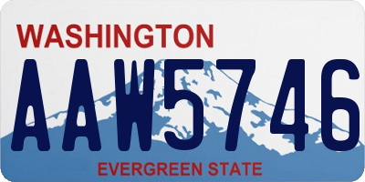 WA license plate AAW5746
