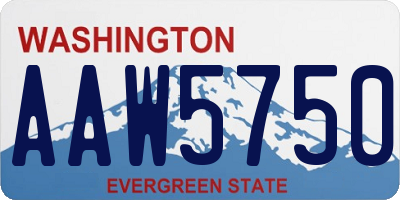 WA license plate AAW5750