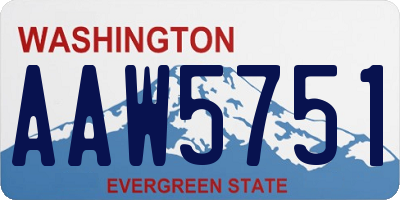 WA license plate AAW5751