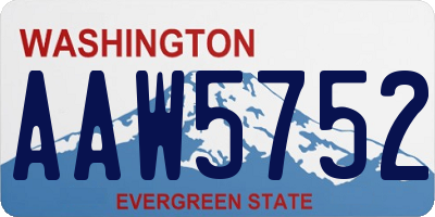 WA license plate AAW5752