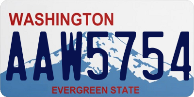 WA license plate AAW5754