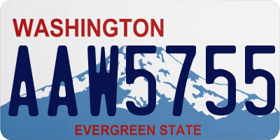 WA license plate AAW5755