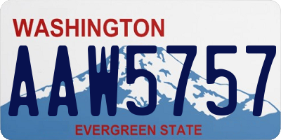 WA license plate AAW5757
