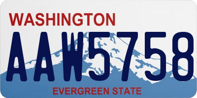 WA license plate AAW5758