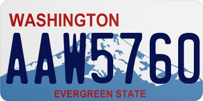 WA license plate AAW5760