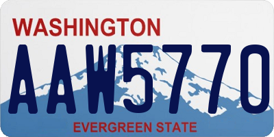 WA license plate AAW5770