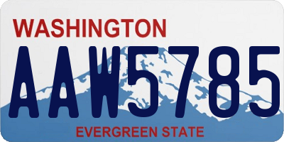 WA license plate AAW5785