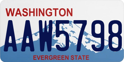 WA license plate AAW5798