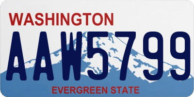 WA license plate AAW5799