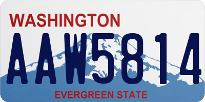 WA license plate AAW5814