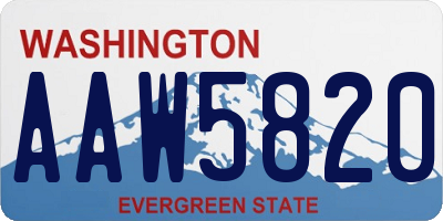 WA license plate AAW5820