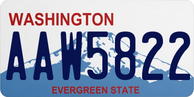 WA license plate AAW5822