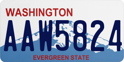 WA license plate AAW5824