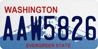 WA license plate AAW5826