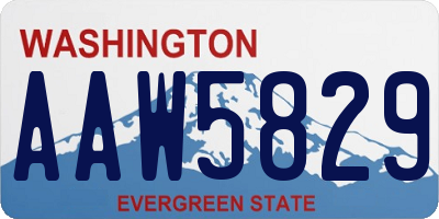 WA license plate AAW5829