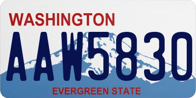 WA license plate AAW5830