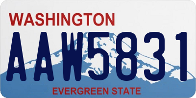 WA license plate AAW5831