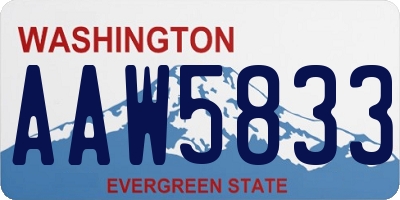 WA license plate AAW5833