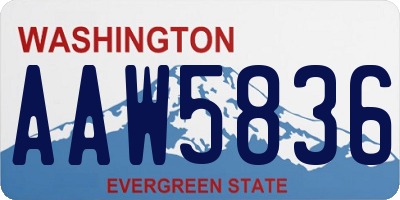 WA license plate AAW5836