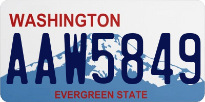 WA license plate AAW5849