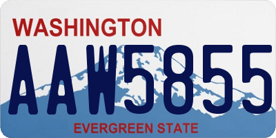 WA license plate AAW5855