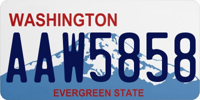 WA license plate AAW5858