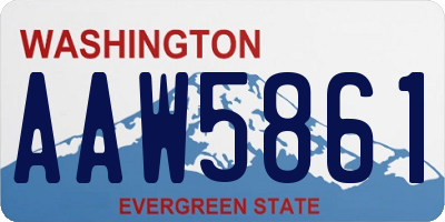 WA license plate AAW5861