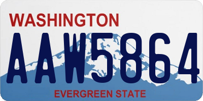 WA license plate AAW5864
