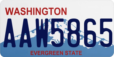 WA license plate AAW5865