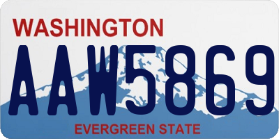 WA license plate AAW5869
