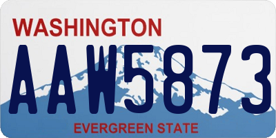 WA license plate AAW5873