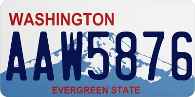 WA license plate AAW5876