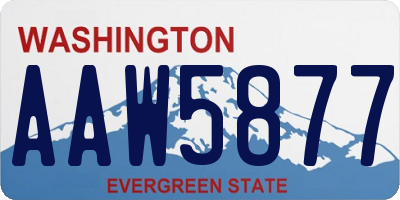 WA license plate AAW5877