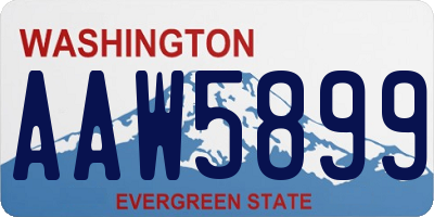 WA license plate AAW5899