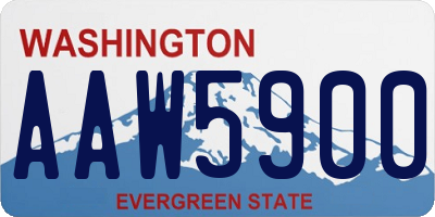 WA license plate AAW5900