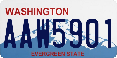 WA license plate AAW5901