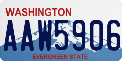 WA license plate AAW5906
