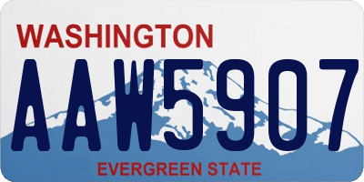 WA license plate AAW5907