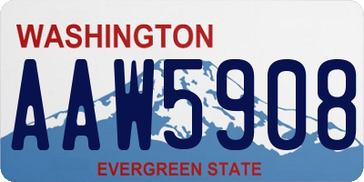 WA license plate AAW5908