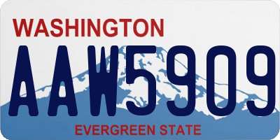 WA license plate AAW5909