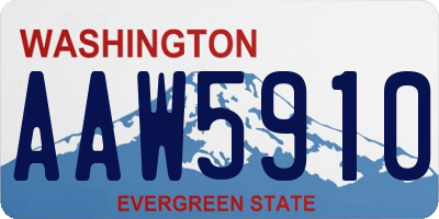 WA license plate AAW5910