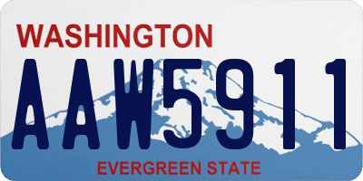 WA license plate AAW5911