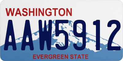 WA license plate AAW5912